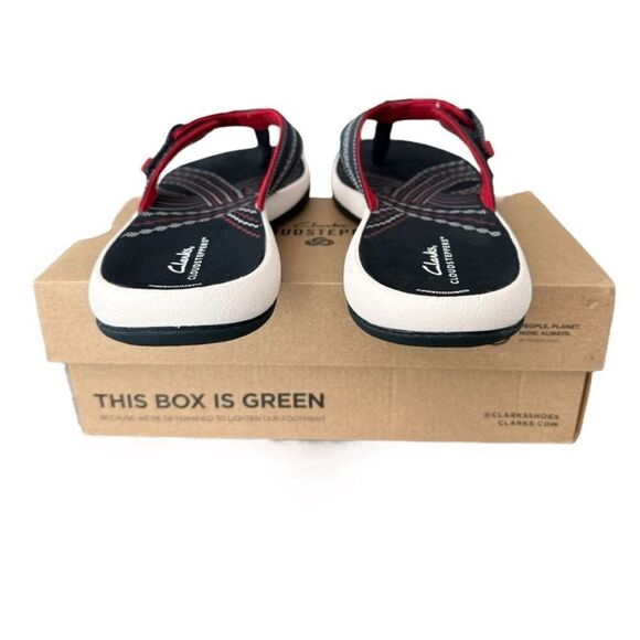 Clarks Cloudsteppers Sunmaze Tide Navy Sandals Flip Flops Red, White & Blue - Picture 6 of 9